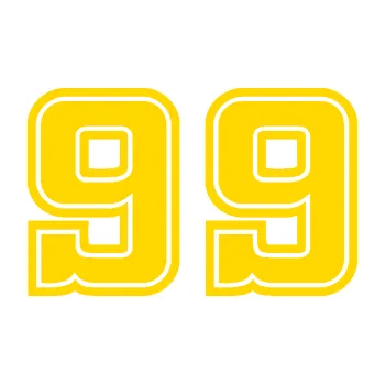 Polep vozidla Startovní číslo 99 typ 5 (13 - jasně žlutá) SAMOLEPKA NA AUTO, NÁLEPKA, FÓLIE, POLEP, TUNING, VLASTNÍ TEXT, TISK, AUTOSAMOLEPKY.cz, POLEPY, OBRÁZEK, LOGO, 3D STICKERS