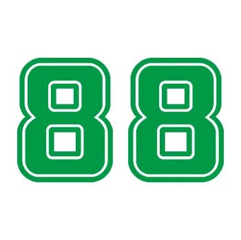 Polep vozidla Startovní číslo 88 typ 5 (12 - zelená) SAMOLEPKA NA AUTO, NÁLEPKA, FÓLIE, POLEP, TUNING, VLASTNÍ TEXT, TISK, AUTOSAMOLEPKY.cz, POLEPY, OBRÁZEK, LOGO, 3D STICKERS