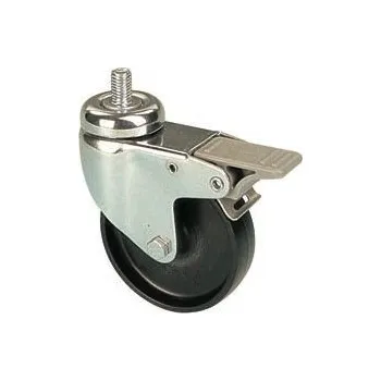 Pojezdové kolečko EPA 060/VLDP Otočné polypropylenové kolo černé se šroubem a brzdou 7090163