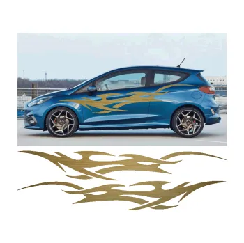 Polep vozidla SAMOLEPKA Samolepka na bok tattoo 085 (64 - škrábaný kov zlatý) NA AUTO, NÁLEPKA, FÓLIE, POLEP, TUNING, VLASTNÍ TEXT, TISK, AUTOSAMOLEPKY.cz, POLEPY, OBRÁZEK, LOGO, SAMOLEPKY