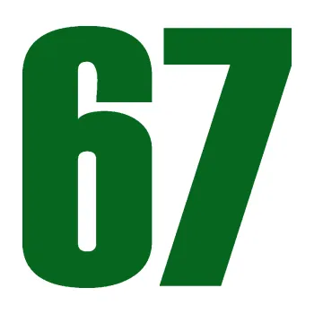 Autodoplněk Samolepka na auto Startovní číslo 67 typ 2 (20 - tmavě zelená) NÁLEPKA, FÓLIE, POLEPY, TUNING, VLASTNÍ TEXT, TISK, AUTOSAMOLEPKY.cz, SAMOLEPKY, OBRÁZEK, LOGO, VÝROBA, PRODEJ