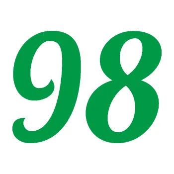 Polep vozidla Startovní číslo 98 typ 3 (12 - zelená) SAMOLEPKA NA AUTO, NÁLEPKA, FÓLIE, POLEP, TUNING, VLASTNÍ TEXT, TISK, AUTOSAMOLEPKY.cz, POLEPY, OBRÁZEK, LOGO, 3D STICKERS