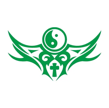 Polep vozidla Tetování 115 Jin a jang (12 - zelená) SAMOLEPKA NA AUTO, NÁLEPKA, FÓLIE, POLEP, TUNING, VLASTNÍ TEXT, TISK, AUTOSAMOLEPKY.cz, POLEPY, OBRÁZEK, LOGO, 3D STICKERS