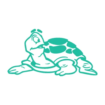 Samolepící dekorace SAMOLEPKA Želva 003 levá (25 - tyrkysová) NA AUTO, NÁLEPKA, FÓLIE, POLEP, TUNING, VLASTNÍ TEXT, TISK, AUTOSAMOLEPKY.cz, POLEPY, OBRÁZEK, LOGO, SAMOLEPKY