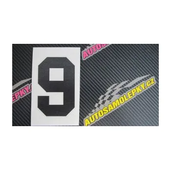 Polep vozidla SAMOLEPKA Startovní číslo 9 (10 - červená) NA AUTO, NÁLEPKA, FÓLIE, POLEP, TUNING, VLASTNÍ TEXT, TISK, AUTOSAMOLEPKY.cz, POLEPY, OBRÁZEK, LOGO, SAMOLEPKY