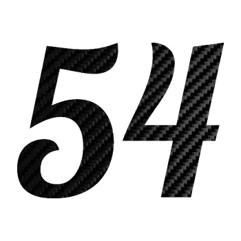 Polep vozidla Startovní číslo 54 typ 3 (50 - 3D karbon černý) SAMOLEPKA NA AUTO, NÁLEPKA, FÓLIE, POLEP, TUNING, VLASTNÍ TEXT, TISK, AUTOSAMOLEPKY.cz, POLEPY, OBRÁZEK, LOGO, 3D STICKERS