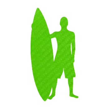 Polep vozidla SAMOLEPKA Surfař 002 levá (58 - 3D karbon zelený kawasaki) NA AUTO, NÁLEPKA, FÓLIE, POLEP, TUNING, VLASTNÍ TEXT, TISK, AUTOSAMOLEPKY.cz, POLEPY, OBRÁZEK, LOGO, SAMOLEPKY