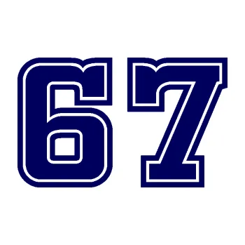 Polep vozidla Startovní číslo 67 typ 5 (23 - tmavě modrá) SAMOLEPKA NA AUTO, NÁLEPKA, FÓLIE, POLEP, TUNING, VLASTNÍ TEXT, TISK, AUTOSAMOLEPKY.cz, POLEPY, OBRÁZEK, LOGO, 3D STICKERS