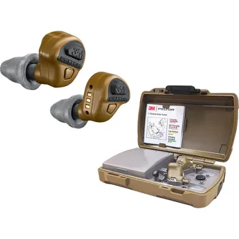 Chránič sluchu TEP-300 EU CY, PELTOR 3M elektronické taktické zátky do uší, nabíjení v krabičce, hnědé