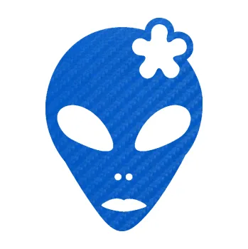 Samolepicí dekorace na vozidlo UFO 009 slečna s kytičkou pravá (57 - 3D karbon modrý) SAMOLEPKA NA AUTO, NÁLEPKA, FÓLIE, POLEP, TUNING, VLASTNÍ TEXT, TISK, AUTOSAMOLEPKY.cz, POLEPY, OBRÁZEK, LOGO, 3D STICKERS