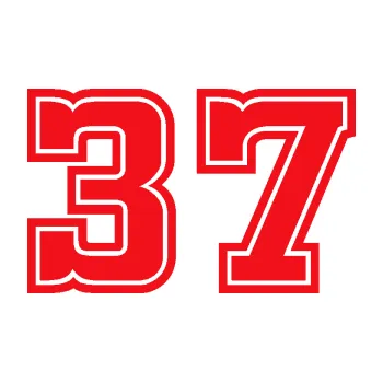 Polep vozidla SAMOLEPKA Startovní číslo 37 typ 5 (10 - červená) NA AUTO, NÁLEPKA, FÓLIE, POLEP, TUNING, VLASTNÍ TEXT, TISK, AUTOSAMOLEPKY.cz, POLEPY, OBRÁZEK, LOGO, SAMOLEPKY