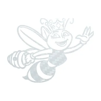 Samolepící dekorace SAMOLEPKA Včela 005 pravá královna (51 - 3D karbon bílý) NA AUTO, NÁLEPKA, FÓLIE, POLEP, TUNING, VLASTNÍ TEXT, TISK, AUTOSAMOLEPKY.cz, POLEPY, OBRÁZEK, LOGO, SAMOLEPKY