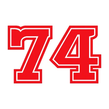 Polep vozidla SAMOLEPKA Startovní číslo 74 typ 5 (10 - červená) NA AUTO, NÁLEPKA, FÓLIE, POLEP, TUNING, VLASTNÍ TEXT, TISK, AUTOSAMOLEPKY.cz, POLEPY, OBRÁZEK, LOGO, SAMOLEPKY