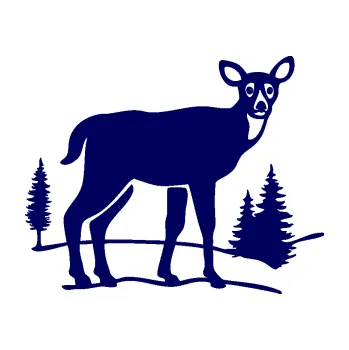 Samolepící dekorace SAMOLEPKA Srna 002 pravá s krajinou (23 - tmavě modrá) NA AUTO, NÁLEPKA, FÓLIE, POLEP, TUNING, VLASTNÍ TEXT, TISK, AUTOSAMOLEPKY.cz, POLEPY, OBRÁZEK, LOGO, SAMOLEPKY