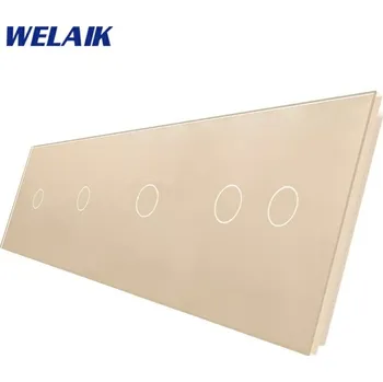 vypínač WELAIK čtyřnásobný panel vypínače skleněný 1+1+1+2 - ivory cream