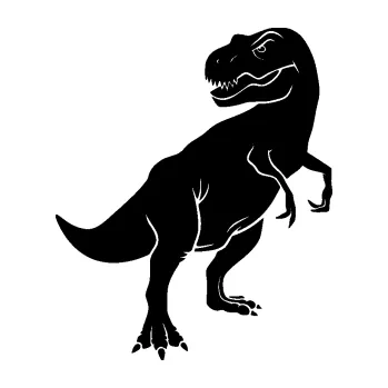 Samolepící dekorace SAMOLEPKA Tyrannosaurus Rex 004 pravá (01 - černá) NA AUTO, NÁLEPKA, FÓLIE, POLEP, TUNING, VLASTNÍ TEXT, TISK, AUTOSAMOLEPKY.cz, POLEPY, OBRÁZEK, LOGO, SAMOLEPKY