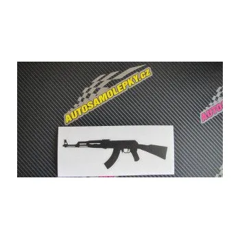Polep vozidla SAMOLEPKA Útočná puška AK 47 levá (10 - červená) NA AUTO, NÁLEPKA, FÓLIE, POLEP, TUNING, VLASTNÍ TEXT, TISK, AUTOSAMOLEPKY.cz, POLEPY, OBRÁZEK, LOGO, SAMOLEPKY