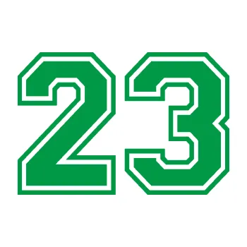 Polep vozidla Startovní číslo 23 typ 4 (12 - zelená) SAMOLEPKA NA AUTO, NÁLEPKA, FÓLIE, POLEP, TUNING, VLASTNÍ TEXT, TISK, AUTOSAMOLEPKY.cz, POLEPY, OBRÁZEK, LOGO, 3D STICKERS