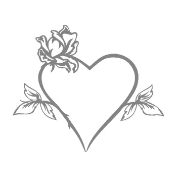 Samolepící dekorace SAMOLEPKA Srdce s růží levá (17 - šedá) NA AUTO, NÁLEPKA, FÓLIE, POLEP, TUNING, VLASTNÍ TEXT, TISK, AUTOSAMOLEPKY.cz, POLEPY, OBRÁZEK, LOGO, SAMOLEPKY