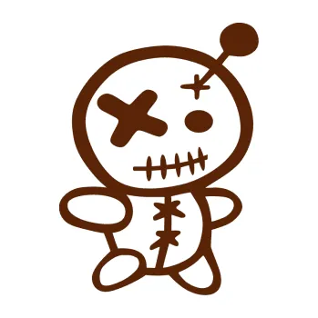 Samolepicí dekorace na vozidlo Voodoo panenka 001 pravá (15 - hnědá) SAMOLEPKA NA AUTO, NÁLEPKA, FÓLIE, POLEP, TUNING, VLASTNÍ TEXT, TISK, AUTOSAMOLEPKY.cz, POLEPY, OBRÁZEK, LOGO, 3D STICKERS