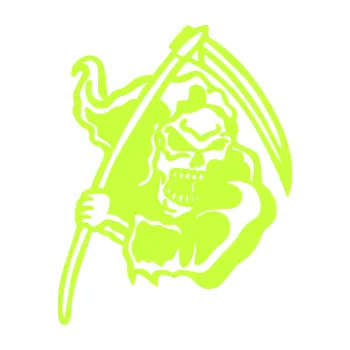 Samolepicí dekorace na vozidlo Smrtka 015 pravá s kosou (27 - limetová) SAMOLEPKA NA AUTO, NÁLEPKA, FÓLIE, POLEP, TUNING, VLASTNÍ TEXT, TISK, AUTOSAMOLEPKY.cz, POLEPY, OBRÁZEK, LOGO, 3D STICKERS