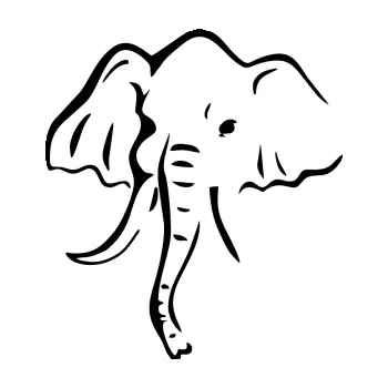 Samolepící dekorace SAMOLEPKA Slon 024 levá (01 - černá) NA AUTO, NÁLEPKA, FÓLIE, POLEP, TUNING, VLASTNÍ TEXT, TISK, AUTOSAMOLEPKY.cz, POLEPY, OBRÁZEK, LOGO, SAMOLEPKY