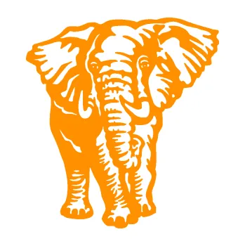Samolepící dekorace Slon 027 levá (06 - oranžová) SAMOLEPKA NA AUTO, NÁLEPKA, FÓLIE, POLEP, TUNING, VLASTNÍ TEXT, TISK, AUTOSAMOLEPKY.cz, POLEPY, OBRÁZEK, LOGO, 3D STICKERS