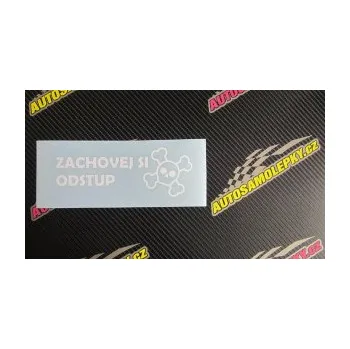 Polep vozidla SAMOLEPKA Zachovej si odstup nápis (17 - šedá) NA AUTO, NÁLEPKA, FÓLIE, POLEP, TUNING, VLASTNÍ TEXT, TISK, AUTOSAMOLEPKY.cz, POLEPY, OBRÁZEK, LOGO, SAMOLEPKY