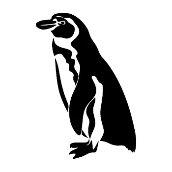 Samolepící dekorace SAMOLEPKA Tučňák 001 levá (01 - černá) NA AUTO, NÁLEPKA, FÓLIE, POLEP, TUNING, VLASTNÍ TEXT, TISK, AUTOSAMOLEPKY.cz, POLEPY, OBRÁZEK, LOGO, SAMOLEPKY