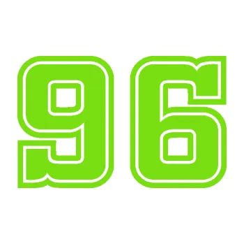 Polep vozidla Startovní číslo 96 typ 5 (04 - zelená kawasaki) SAMOLEPKA NA AUTO, NÁLEPKA, FÓLIE, POLEP, TUNING, VLASTNÍ TEXT, TISK, AUTOSAMOLEPKY.cz, POLEPY, OBRÁZEK, LOGO, 3D STICKERS