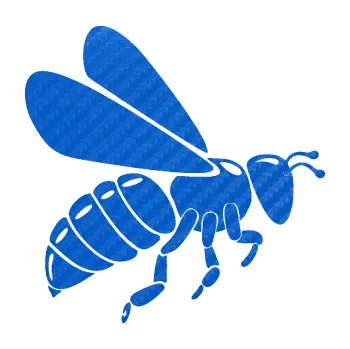 Samolepící dekorace SAMOLEPKA Včela 001 pravá (57 - 3D karbon modrý) NA AUTO, NÁLEPKA, FÓLIE, POLEP, TUNING, VLASTNÍ TEXT, TISK, AUTOSAMOLEPKY.cz, POLEPY, OBRÁZEK, LOGO, SAMOLEPKY