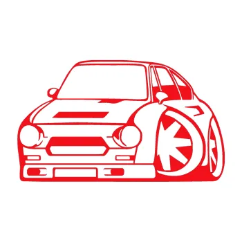 Polep vozidla SAMOLEPKA Škoda 110r karikatura levá (10 - červená) NA AUTO, NÁLEPKA, FÓLIE, POLEP, TUNING, VLASTNÍ TEXT, TISK, AUTOSAMOLEPKY.cz, POLEPY, OBRÁZEK, LOGO, SAMOLEPKY