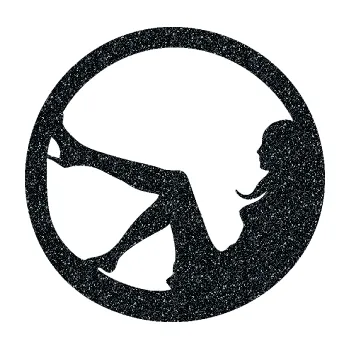 Samolepicí dekorace na vozidlo Sexy lady 003 levá v kruhu (85 - Ultra Metalic černá) SAMOLEPKA NA AUTO, NÁLEPKA, FÓLIE, POLEP, TUNING, VLASTNÍ TEXT, TISK, AUTOSAMOLEPKY.cz, POLEPY, OBRÁZEK, LOGO, 3D STICKERS