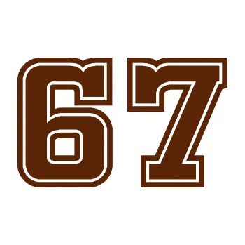 Polep vozidla Startovní číslo 67 typ 5 (15 - hnědá) SAMOLEPKA NA AUTO, NÁLEPKA, FÓLIE, POLEP, TUNING, VLASTNÍ TEXT, TISK, AUTOSAMOLEPKY.cz, POLEPY, OBRÁZEK, LOGO, 3D STICKERS