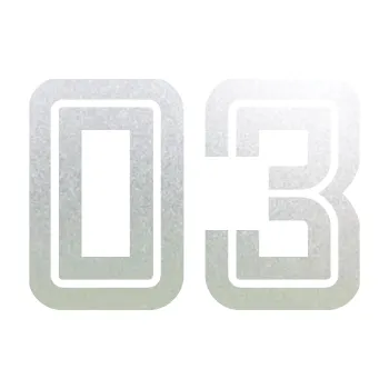 Polep vozidla Startovní číslo 03 typ 7 (60 - pískované sklo) SAMOLEPKA NA AUTO, NÁLEPKA, FÓLIE, POLEP, TUNING, VLASTNÍ TEXT, TISK, AUTOSAMOLEPKY.cz, POLEPY, OBRÁZEK, LOGO, 3D STICKERS