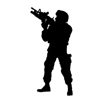Samolepící dekorace SAMOLEPKA Voják 004 levá (01 - černá) NA AUTO, NÁLEPKA, FÓLIE, POLEP, TUNING, VLASTNÍ TEXT, TISK, AUTOSAMOLEPKY.cz, POLEPY, OBRÁZEK, LOGO, SAMOLEPKY