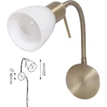 Rabalux 6320 SOMA - Nástěnné svítidlo s kabelem do zásuvky, barva bronz, 1 x E14 (Svítidlo v bronzové barvě na zeď s vypínačem na kabelu)