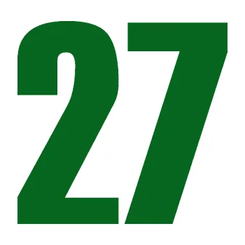 Samolepicí dekorace na vozidlo Startovní číslo 27 typ 2 (20 - tmavě zelená) SAMOLEPKA NA AUTO, NÁLEPKA, FÓLIE, POLEP, TUNING, VLASTNÍ TEXT, TISK, AUTOSAMOLEPKY.cz, POLEPY, OBRÁZEK, LOGO, 3D STICKERS