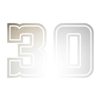 Polep vozidla SAMOLEPKA Startovní číslo 30 typ 5 (82 - odrazková reflexní bílá) NA AUTO, NÁLEPKA, FÓLIE, POLEP, TUNING, VLASTNÍ TEXT, TISK, AUTOSAMOLEPKY.cz, POLEPY, OBRÁZEK, LOGO, SAMOLEPKY