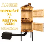 OHENVZAHRADE.CZ Zahradní udírna s oplechovanou stříškou - opálená - velká - OHENVZAHRADE DÁREK OD NÁS + XL topeniště zdarma