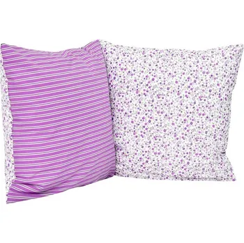 Povlak na polštářek Stanex Povlak na polštářek bavlněný Kvítek-pruh fialový (LS196) ROZMĚR: 90 x 70 cm