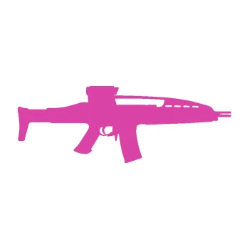 Polep vozidla SAMOLEPKA Samopal 002 pravá (16 - růžová) NA AUTO, NÁLEPKA, FÓLIE, POLEP, TUNING, VLASTNÍ TEXT, TISK, AUTOSAMOLEPKY.cz, POLEPY, OBRÁZEK, LOGO, SAMOLEPKY