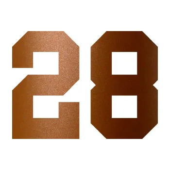 Polep vozidla Startovní číslo 28 (44 - měděná metalíza) SAMOLEPKA NA AUTO, NÁLEPKA, FÓLIE, POLEP, TUNING, VLASTNÍ TEXT, TISK, AUTOSAMOLEPKY.cz, POLEPY, OBRÁZEK, LOGO, 3D STICKERS