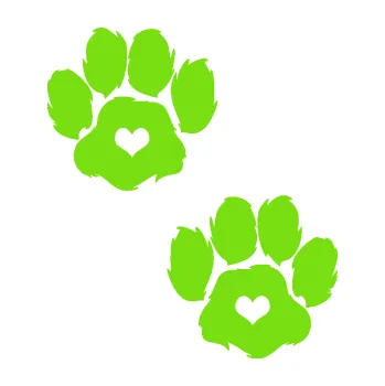 samolepka Tlapky 006 (04 - zelená kawasaki) SAMOLEPKA NA AUTO, NÁLEPKA, FÓLIE, POLEP, TUNING, VLASTNÍ TEXT, TISK, AUTOSAMOLEPKY.cz, POLEPY, OBRÁZEK, LOGO, 3D STICKERS