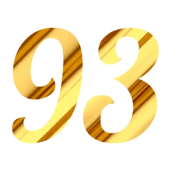 Polep vozidla Startovní číslo 93 typ 3 (81 - chrom fólie zlatá zrcadlová) SAMOLEPKA NA AUTO, NÁLEPKA, FÓLIE, POLEP, TUNING, VLASTNÍ TEXT, TISK, AUTOSAMOLEPKY.cz, POLEPY, OBRÁZEK, LOGO, 3D STICKERS