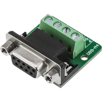 Vývojová deska D-Sub DB9 samice s aretačními závity RS232 adaptér na svorkovnici