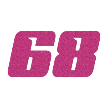 Polep vozidla Startovní číslo 68 typ 6 (90 - Ultra Metalic růžová) SAMOLEPKA NA AUTO, NÁLEPKA, FÓLIE, POLEP, TUNING, VLASTNÍ TEXT, TISK, AUTOSAMOLEPKY.cz, POLEPY, OBRÁZEK, LOGO, 3D STICKERS