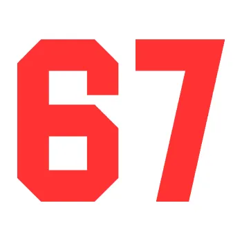 Polep vozidla Startovní číslo 67 (02 - světle červená) SAMOLEPKA NA AUTO, NÁLEPKA, FÓLIE, POLEP, TUNING, VLASTNÍ TEXT, TISK, AUTOSAMOLEPKY.cz, POLEPY, OBRÁZEK, LOGO, 3D STICKERS