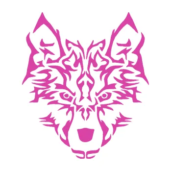 Polep vozidla Vlk 005 (16 - růžová) SAMOLEPKA NA AUTO, NÁLEPKA, FÓLIE, POLEP, TUNING, VLASTNÍ TEXT, TISK, AUTOSAMOLEPKY.cz, POLEPY, OBRÁZEK, LOGO, 3D STICKERS