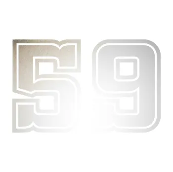 Polep vozidla SAMOLEPKA Startovní číslo 59 typ 5 (82 - odrazková reflexní bílá) NA AUTO, NÁLEPKA, FÓLIE, POLEP, TUNING, VLASTNÍ TEXT, TISK, AUTOSAMOLEPKY.cz, POLEPY, OBRÁZEK, LOGO, SAMOLEPKY